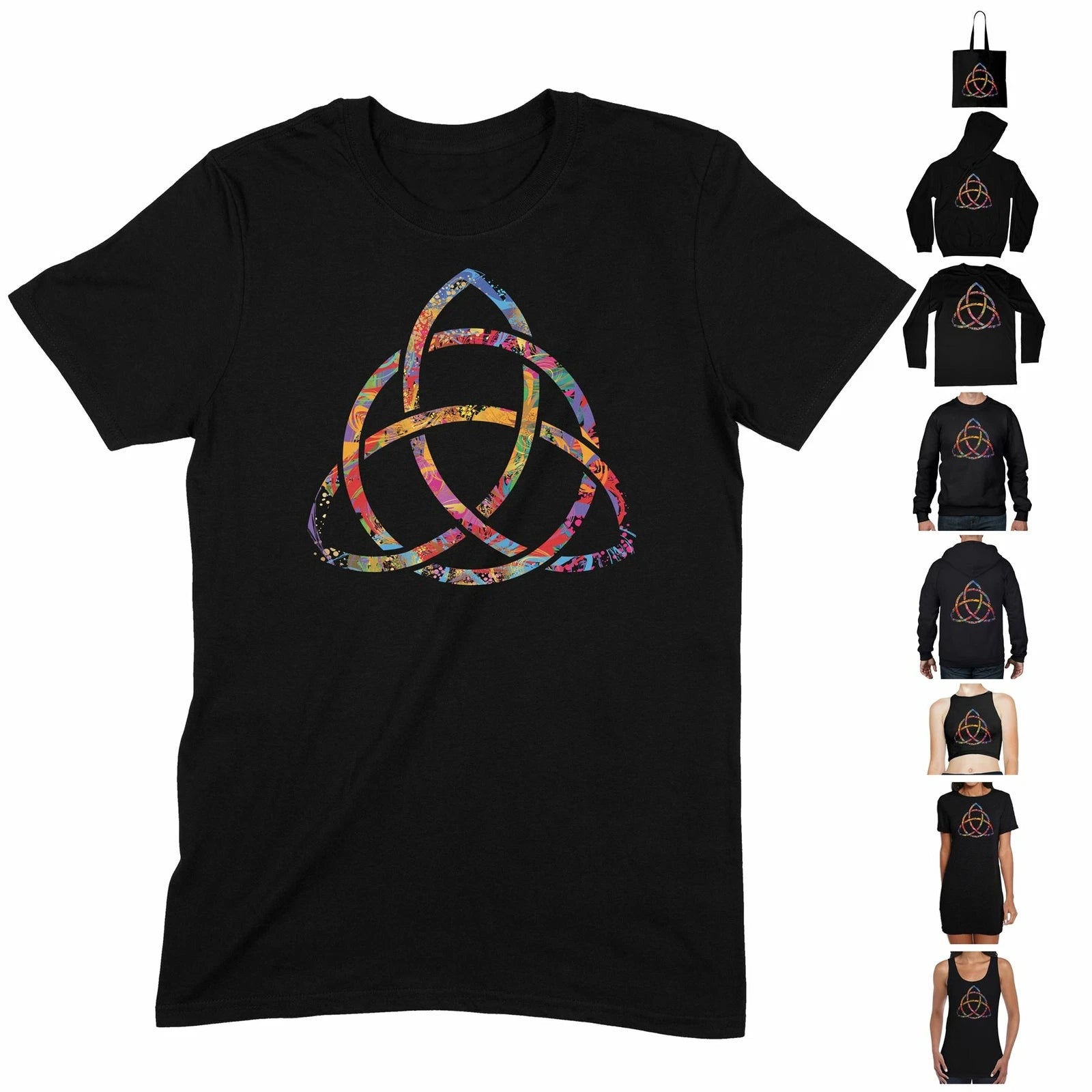 Psychedelic Celtic Knot Abstract T Shirt - Trippy Boho Hippie Pagan Wiccan