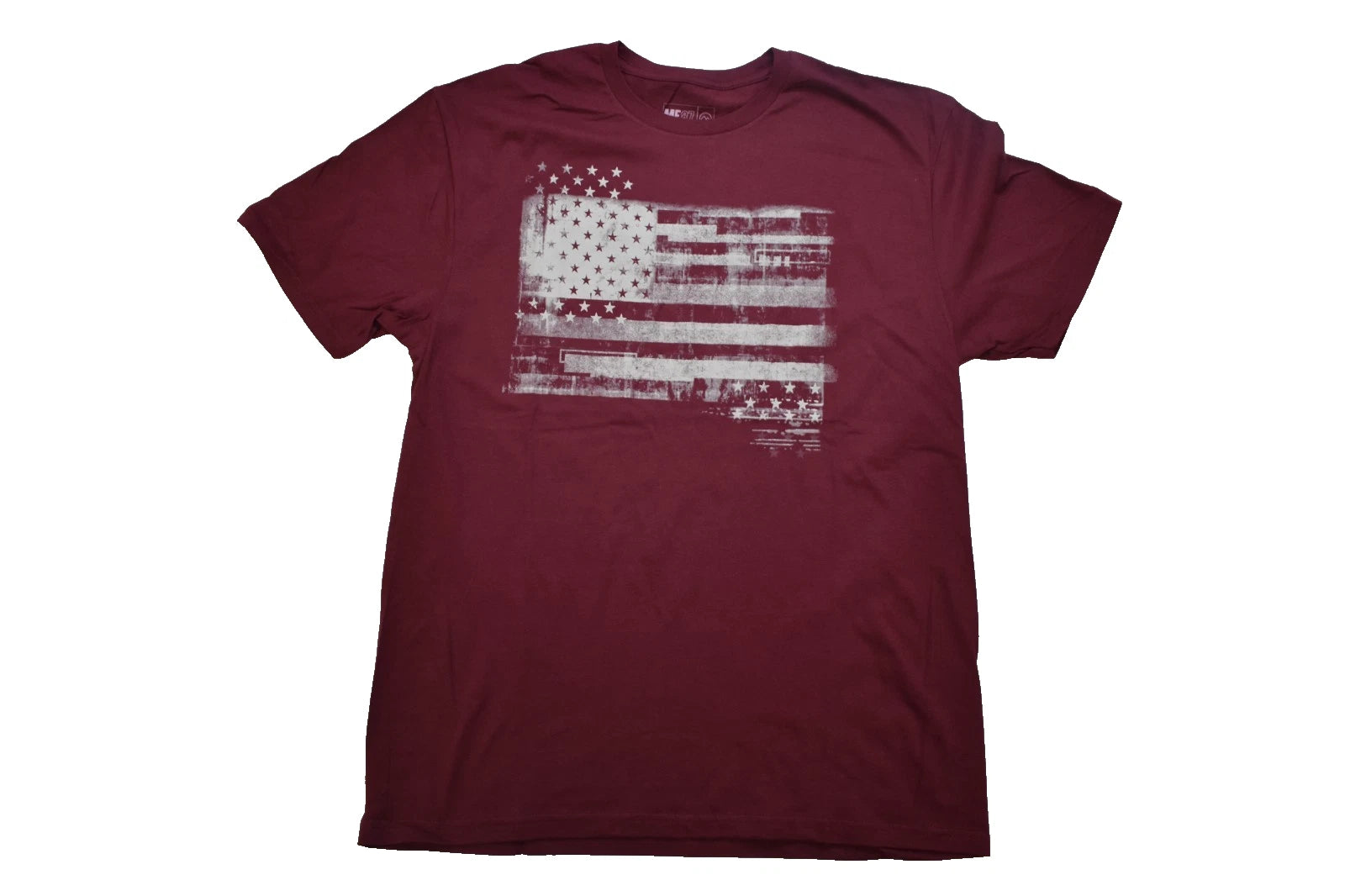 ME87 Clothing Co Mens American Flag Patriotic Art Graphic Maroon Shirt New S-2XL