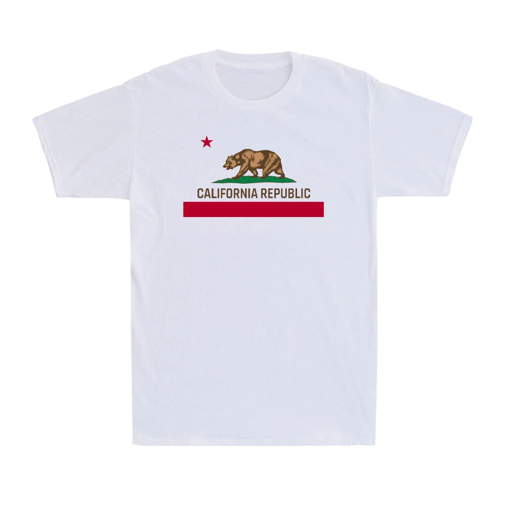 California Republic Flag Patriotic State Travel USA NCR Flag Gift Men's T-Shirt