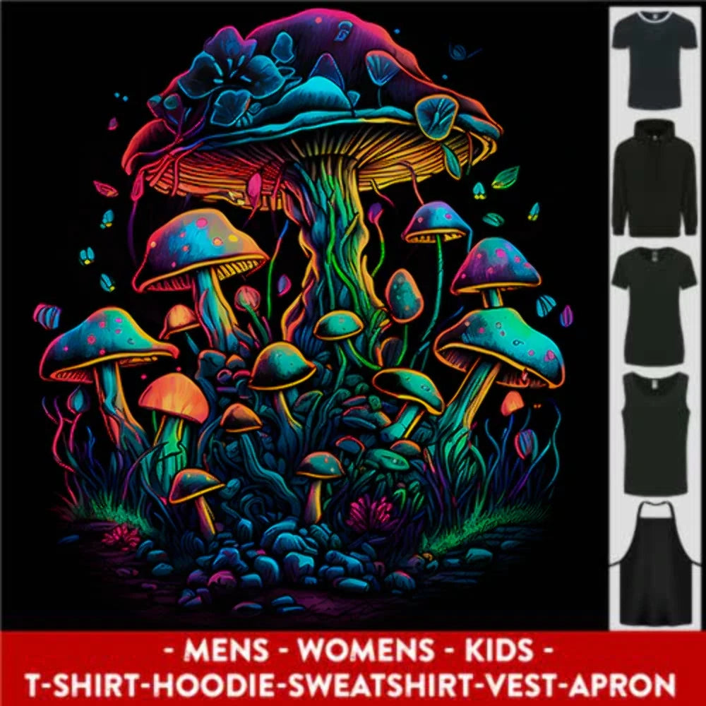 Psychedelic Magic Mushrooms Trippy LSD Mens Womens Kids Unisex