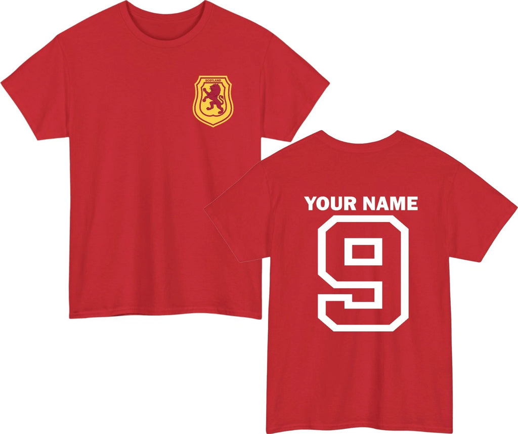 Personalized Scotland T-Shirt - Custom Name Number Soccer Scottish Lion Gift Tee