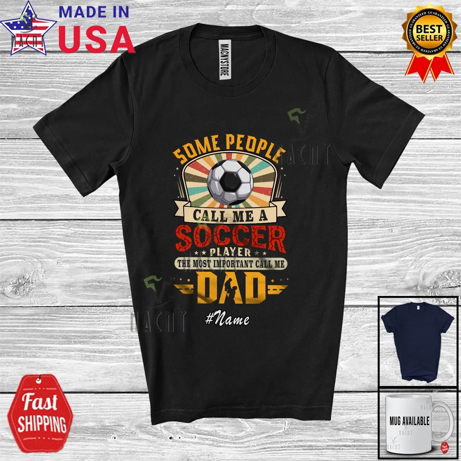 Custom Name Important Call Me Dad Soccer Player; Father's Day Sport Family Shirt