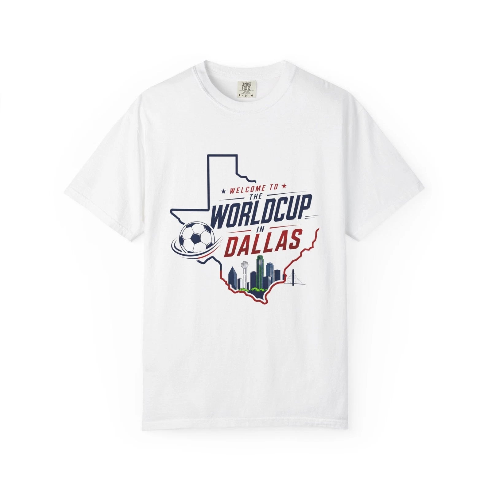 World Cup Dallas Map Soccer T-shirt | Texas Skyline Tee
