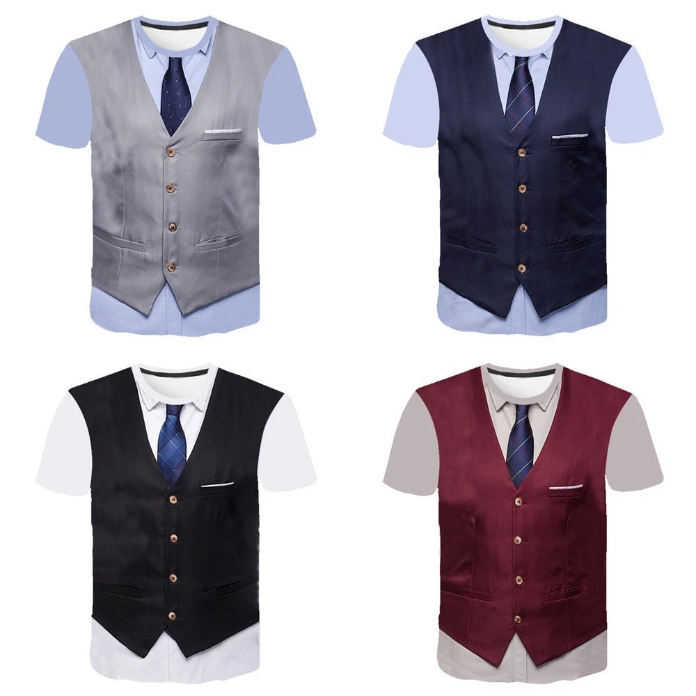 Men's Trendy Summer T Shirt with 3D Printing Patterns and Short Sleeve