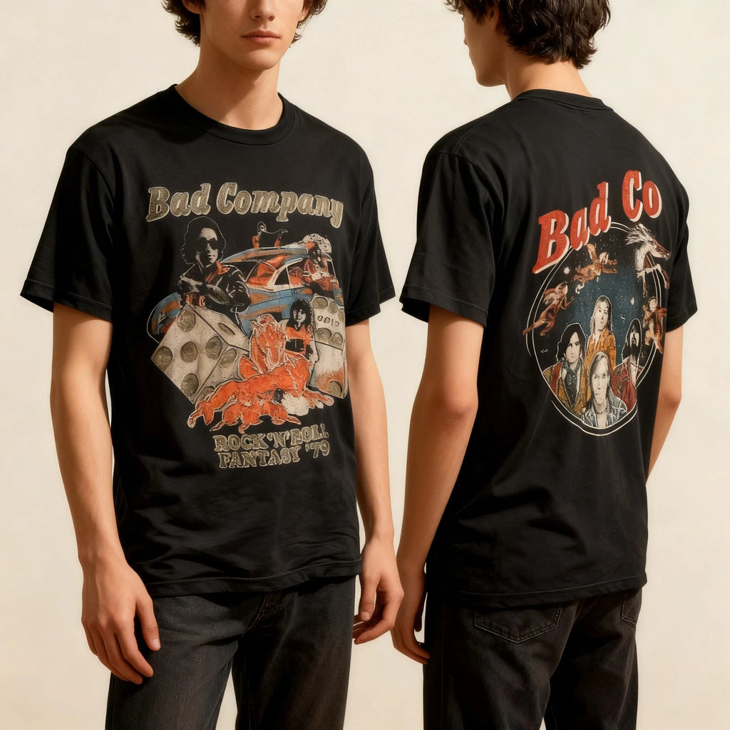 Bad Company Band Short Sleeve Shirt 2 Side Black All Size Unisex Shirt