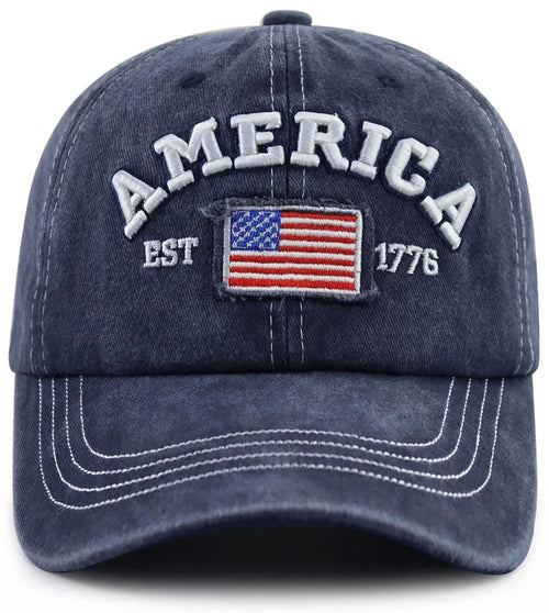 American Flag Hats for Men Women, US America Flag EST 1776 Patriotic Decorati...