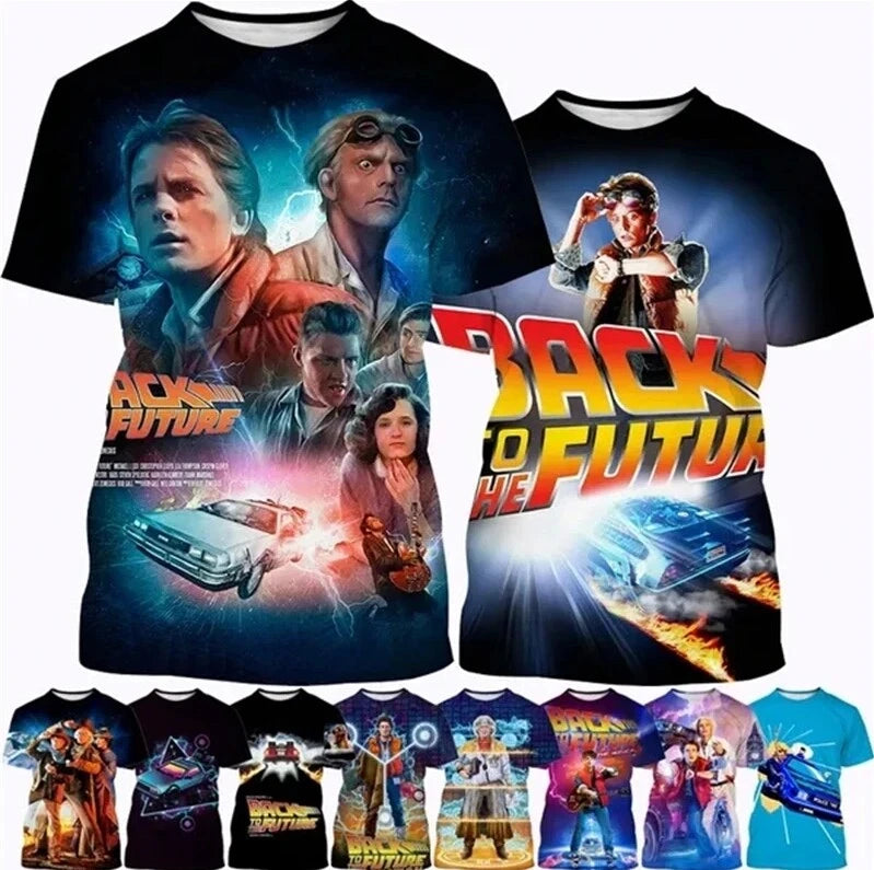 Movie Back To The Future 3D Print Women Men Short Sleeve T-shirt Tops Casual