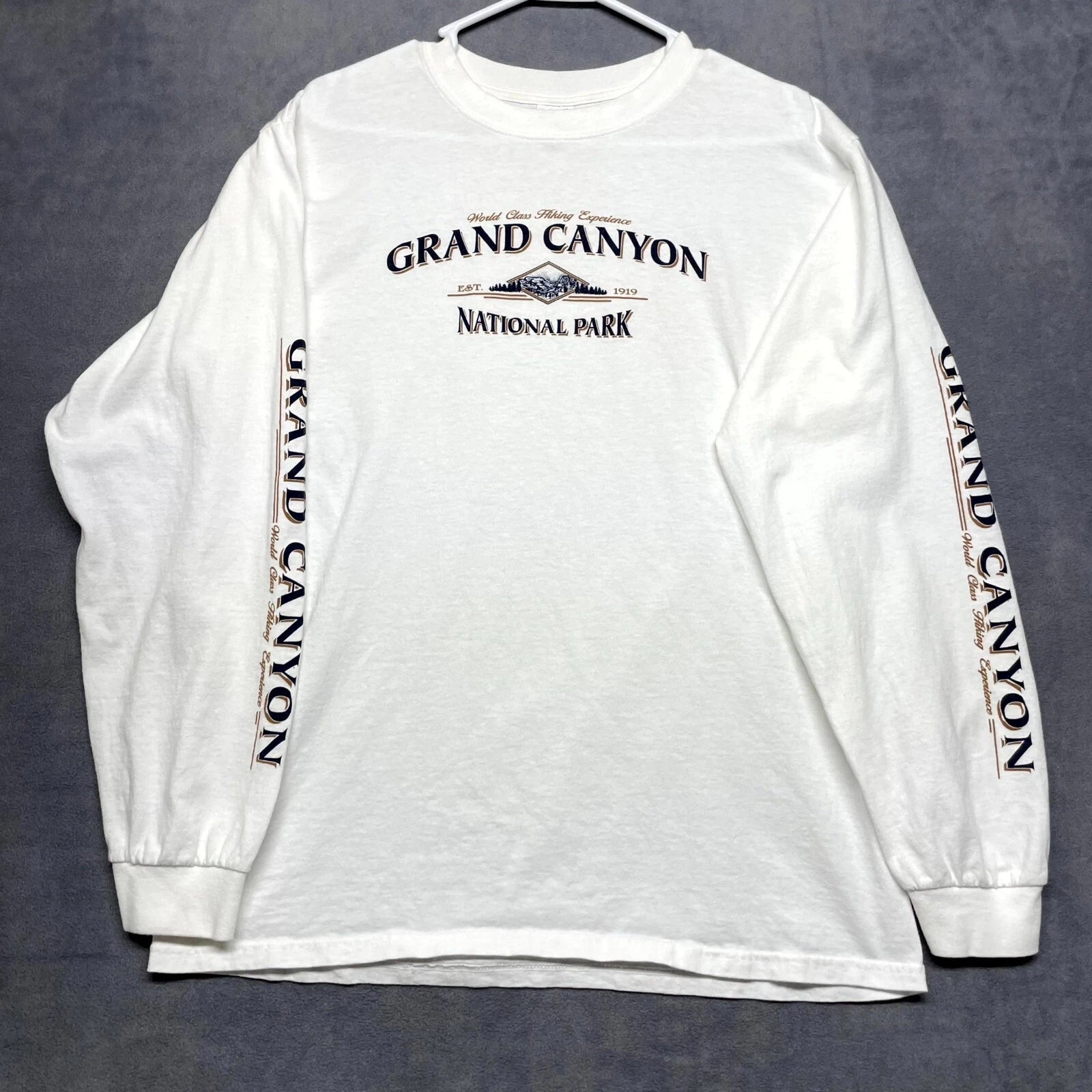 Y2K Anvil T-Shirt Men Large White Grand Canyon Graphic Print Cotton Short Sleeve