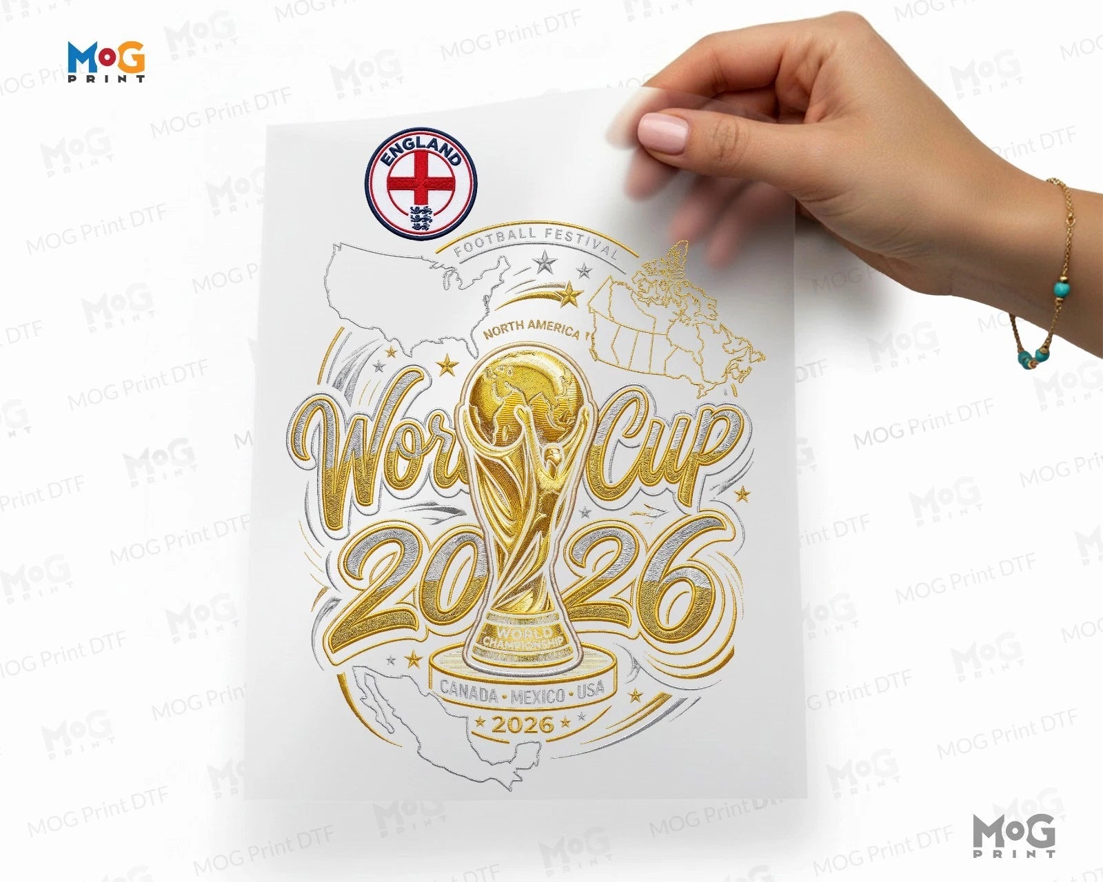 Personalised Football Cup Iron On World Soccer 2026 Country Flag DTF Transfers