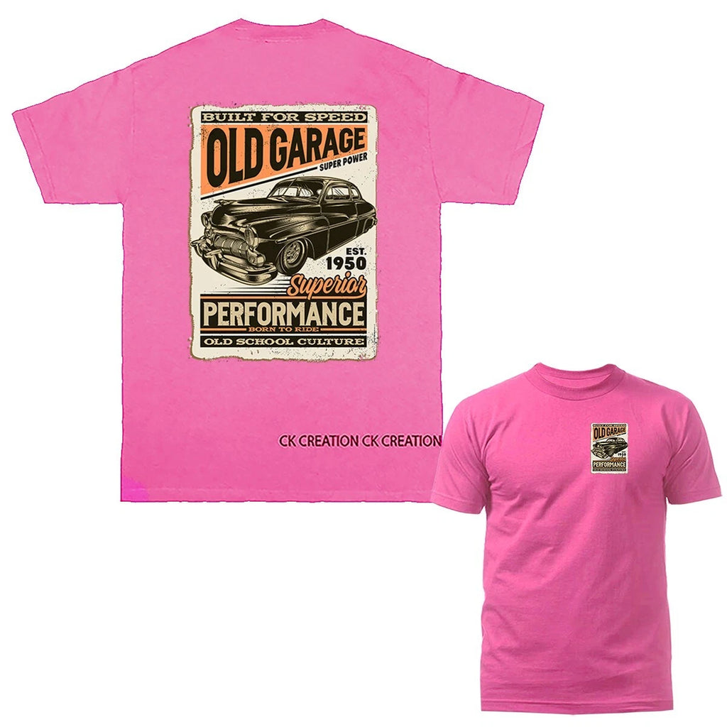 Old School Grage Hot Rod Custom Classic Vintage Car Automobile Graphic T-shirt