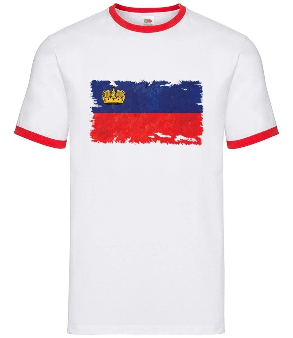 Liechtenstein Grunge Style Flag - Men Contrast - Vaduz City Live Love