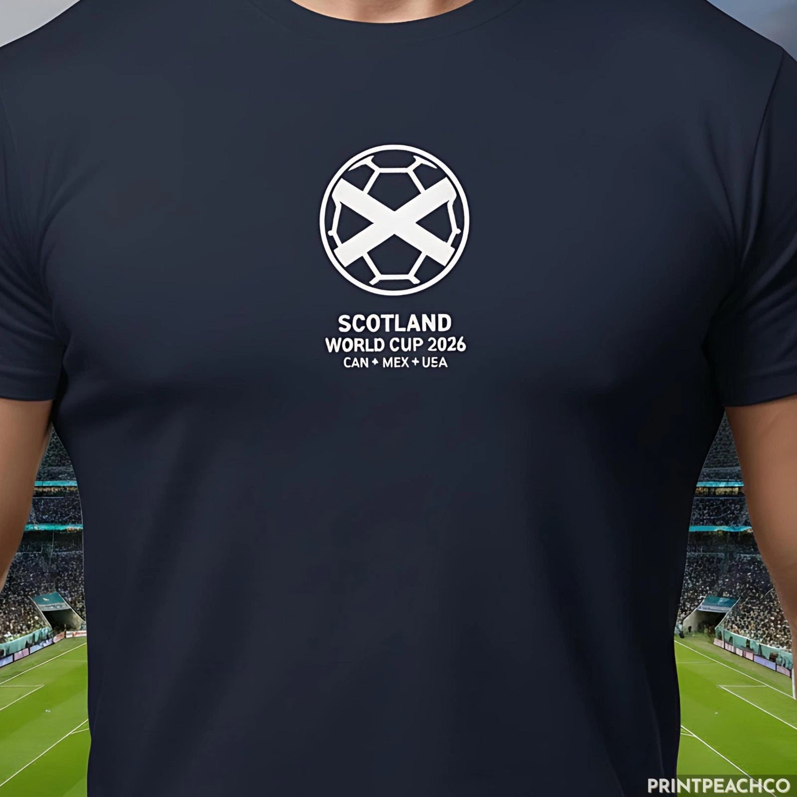 Scotland 2026 World Cup Minimal Football Shirt Soccer Fan Tee USA CAN MEX Gift