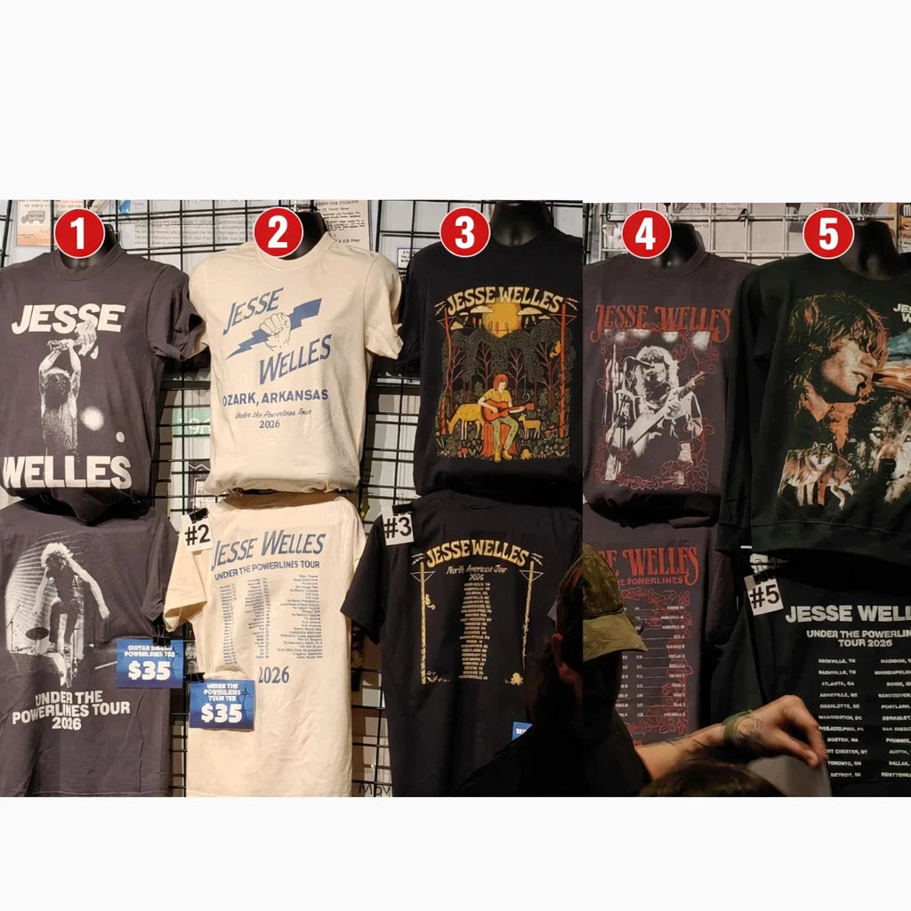 Jesse Welles Under The Powerlines Tour 2026 T-Shirt – Reprint Concert Fan Tee