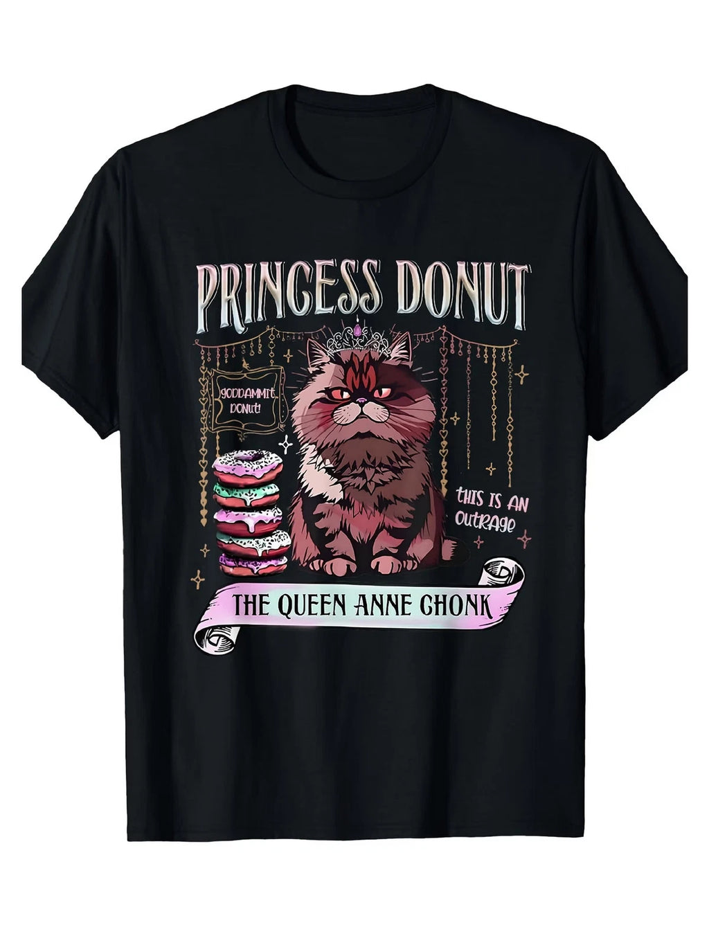 Men's Princess Donut Dungeon Crawler Carl Graphic T-Shirt - Funny Book Lovers Cr