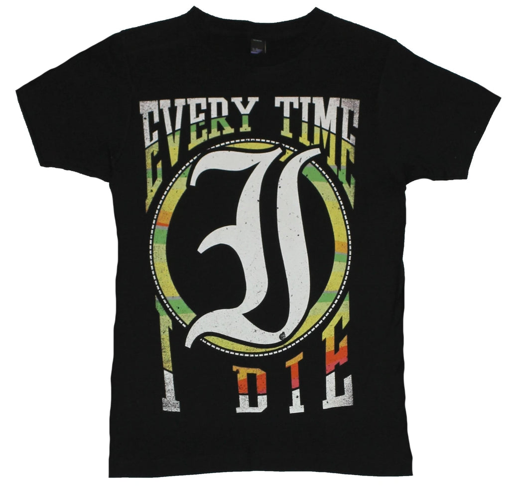 Every time I Die Adult New T-Shirt - Giant Circled Distressed and Colored Logo