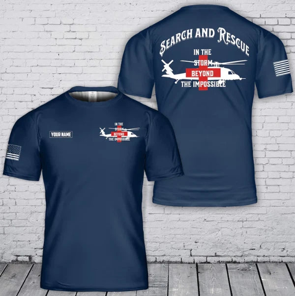 Custom Name Search and Rescue (SAR) 3D T-Shirt