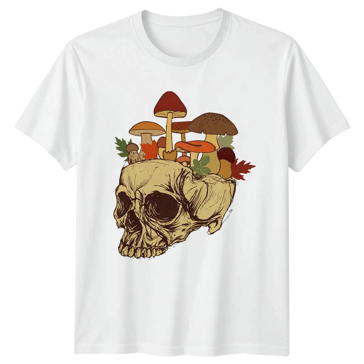 Mushroom Skull T-Shirt Forestcore Aesthetic Birthday Gift For Him And Her