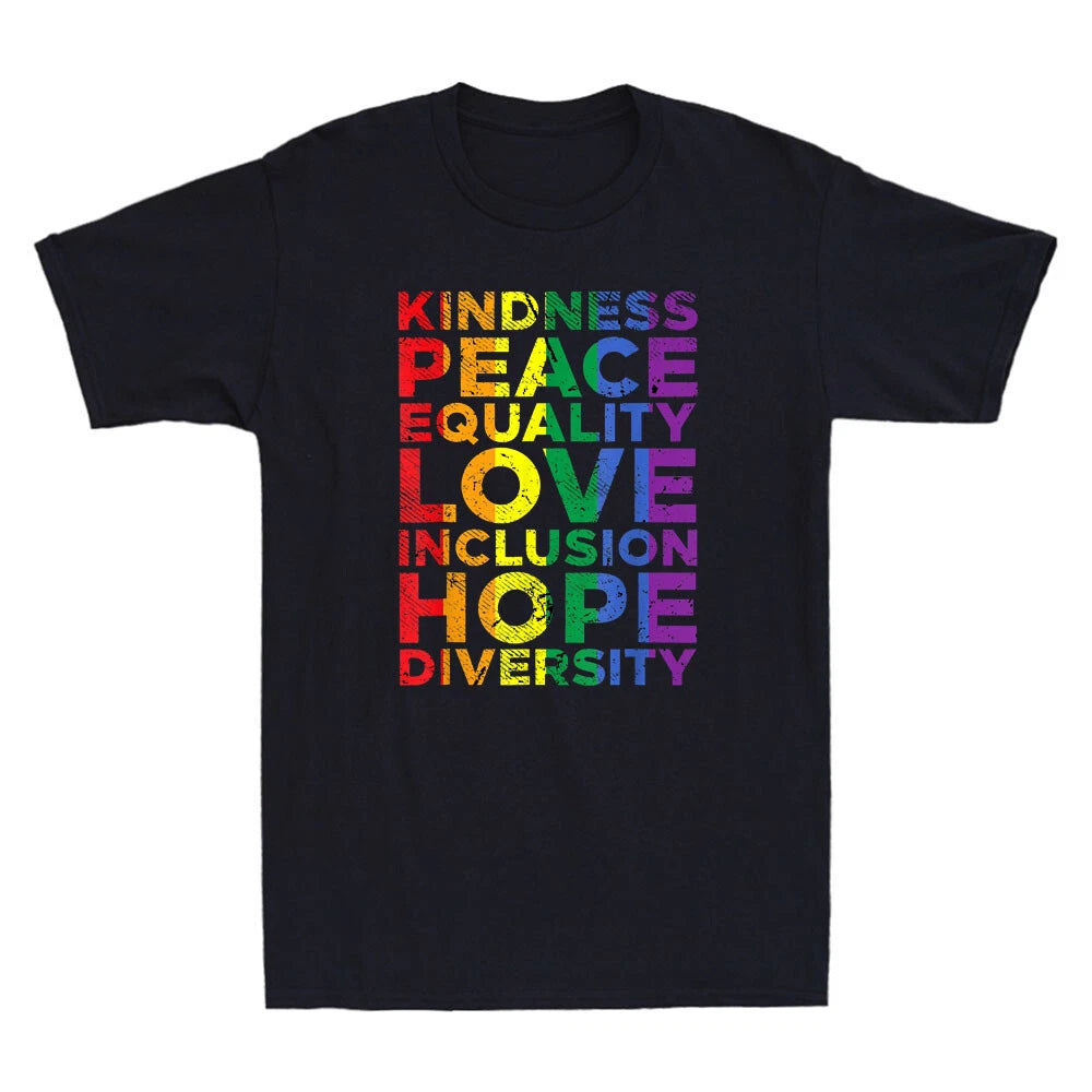 Kindness Equality Love LGBTQ Rainbow Flag Gay Pride Ally Funny Vintage T-Shirt