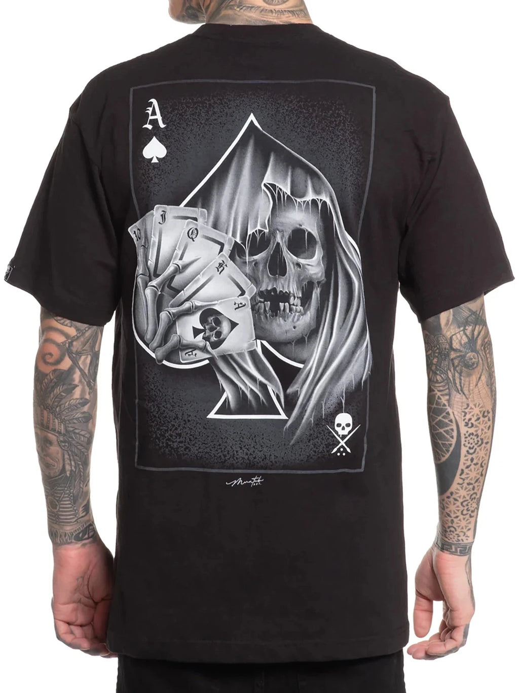 Sullen Men's Pala De La Muerte Short Sleeve Standard T-shirt Skull Cards Reaper