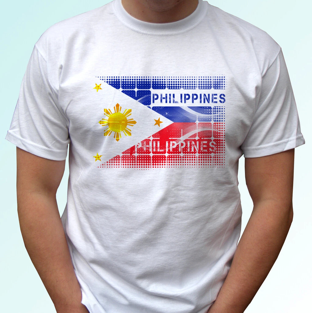 Philippines flag white t shirt filipino tee holiday top - mens womens kids sizes