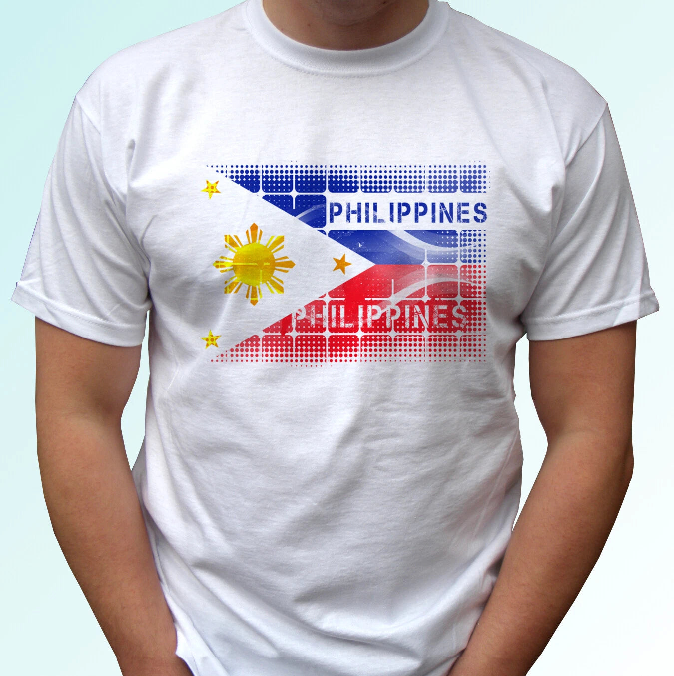 Philippines flag white t shirt filipino tee holiday top - mens womens kids sizes