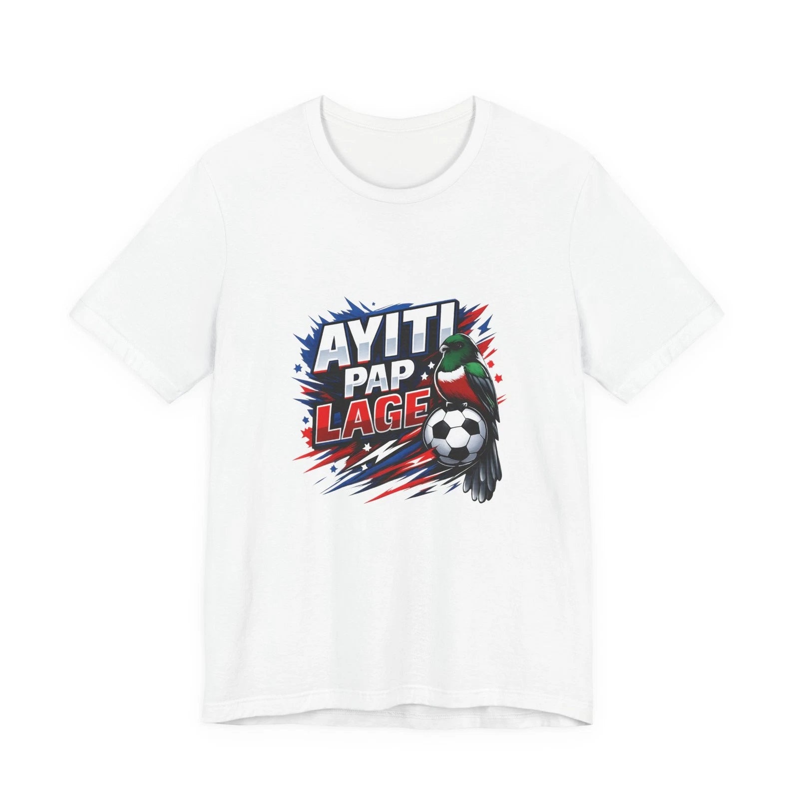 Ayiti Pap Lage T-Shirt | Haitian Flag Parrot Soccer Design
