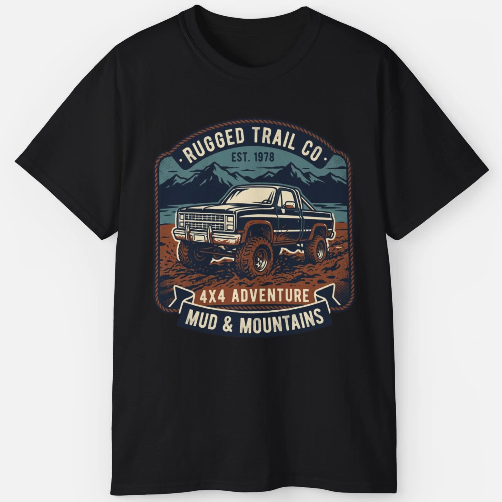 Vintage 4x4 Off-Road T-Shirt – Retro Mountain Adventure Graphic Tee