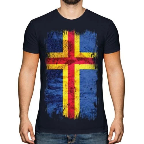 Aland Grunge Flag Men's T-Shirt Jersey