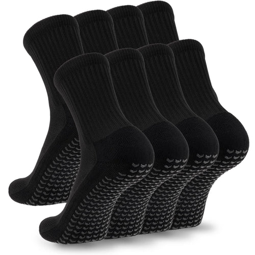 2/4 Pairs Mens Soccer Socks with Grips Cushioned Anti Slip Football Basketbal...