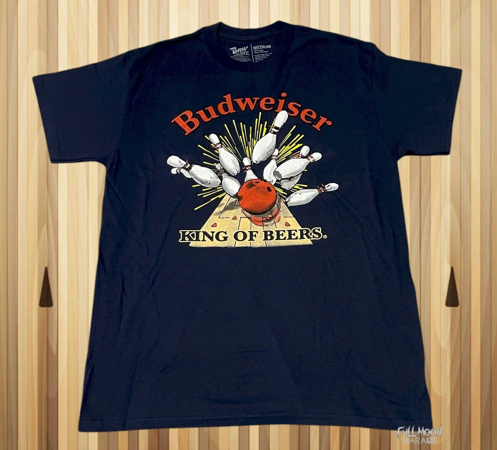 New Budweiser Bowling Bud Beer Classic Men's Vintage T-Shirt