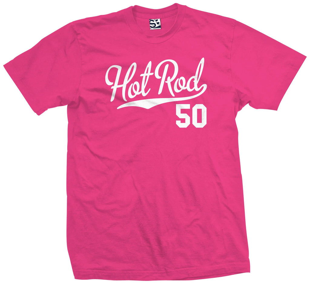 Hot Rod 50 Script T-Shirt | 1950 Custom Pickup Coupe Rat Race Car Jersey Tee