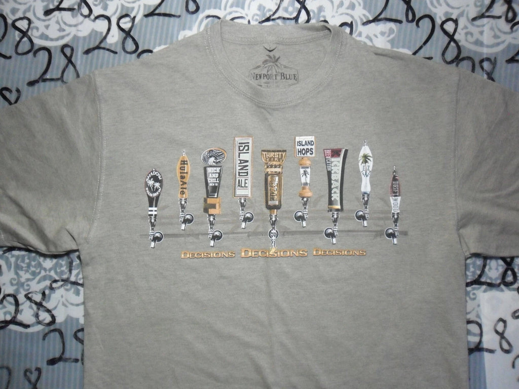 Large NWOT Decisions Decisions Decisions Hawaiian Beer  T Shirt