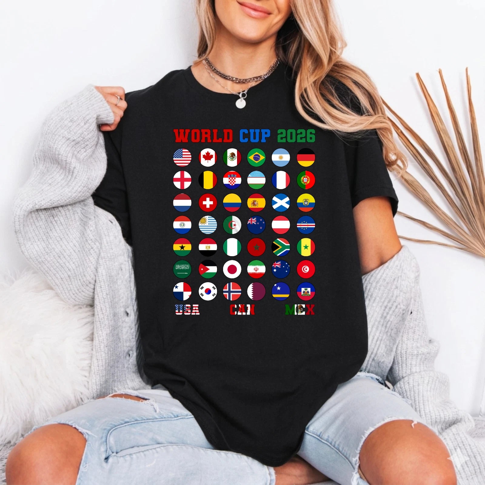 Footbal World Cup 2026 T-Shirt, Football Fan Game Day Shirt, All Country Flags