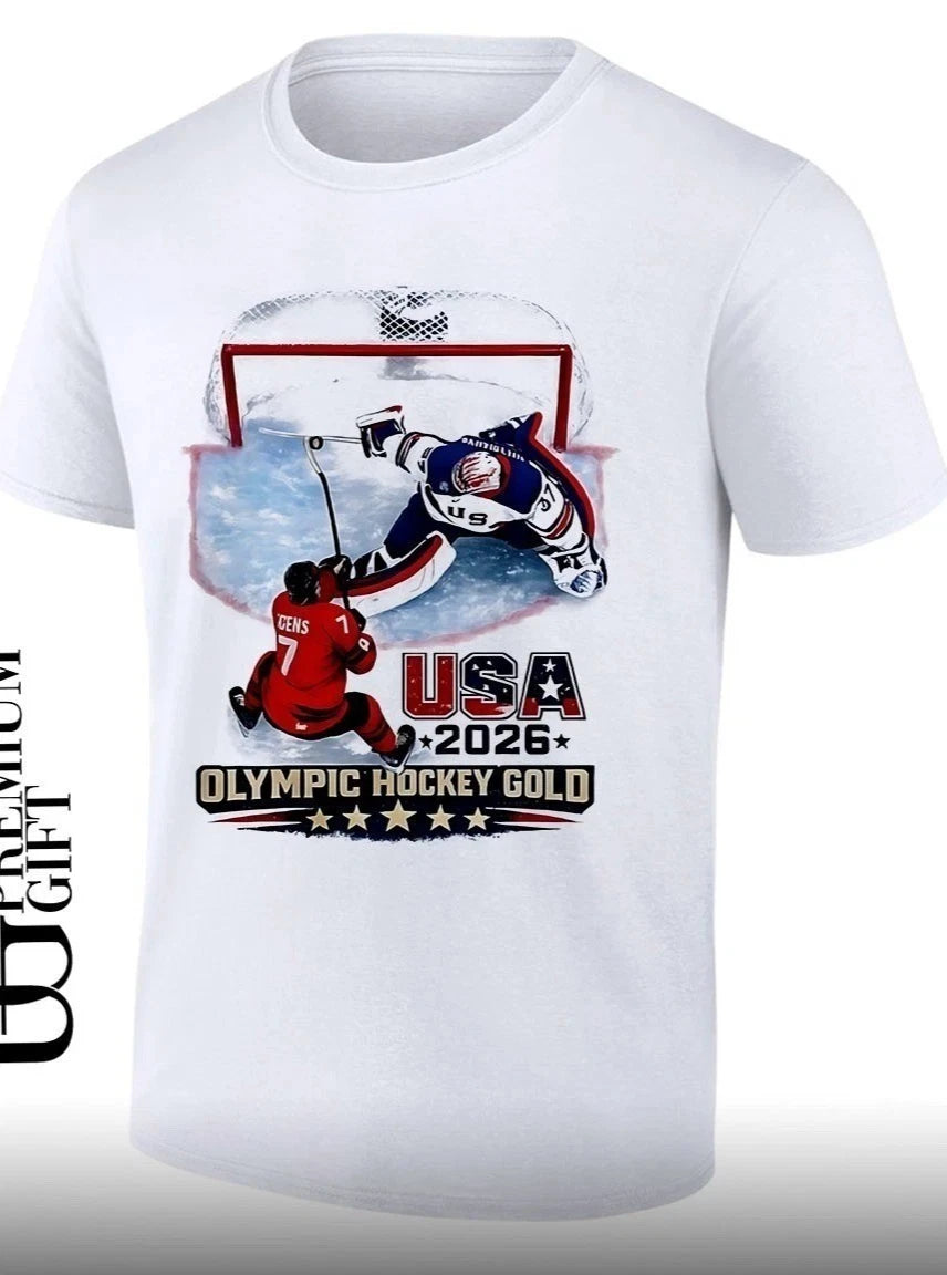 USA 2026 Hockey Gold Connor Hellebuyck T-Shirt, Hockey Fan