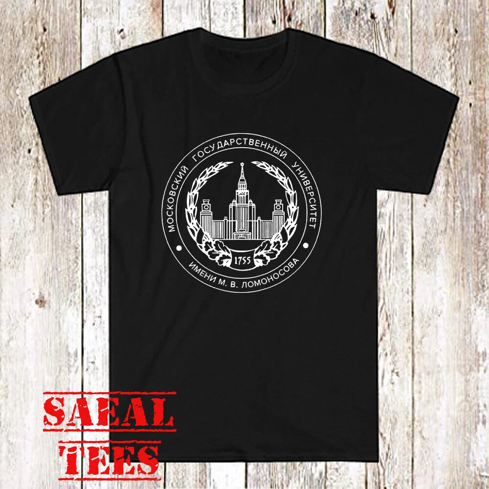 Russia Lomonosov Moscow University Men's Black Size S-5XL