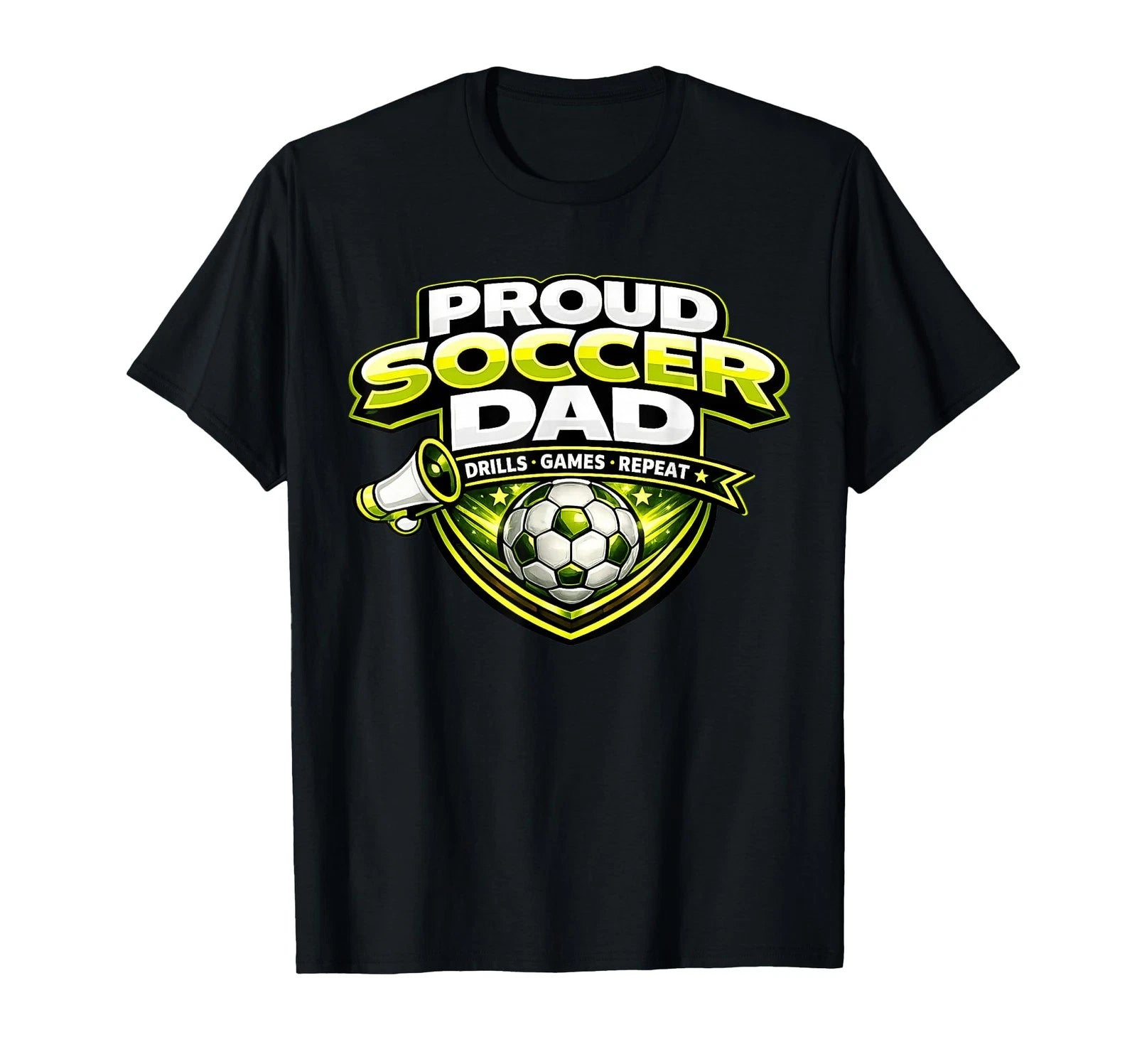 Soccer Dad Shirt Funny Proud Drills Games Repeat Fathers T-Shirt