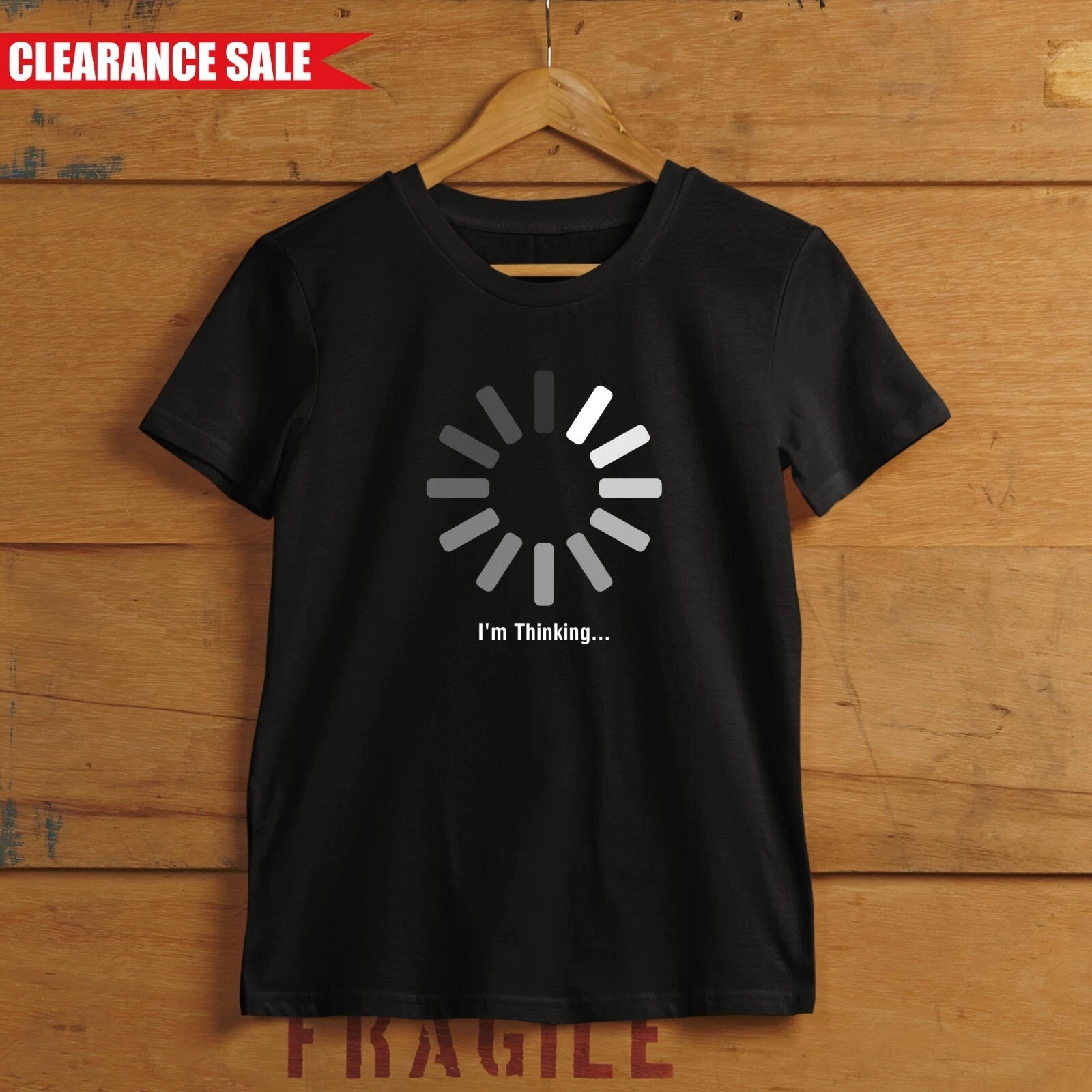 Funny T Shirt Mens Slogan I'm Thinking Short Sleeve Crew Neck Printed Gift Top