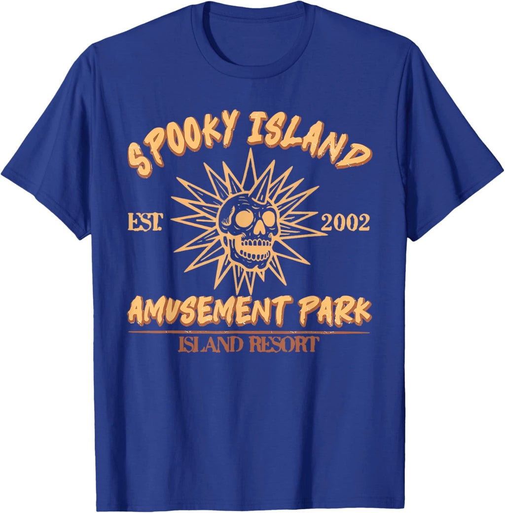 Spooky Island Est 2002 Amusement Park Skull Halloween Funny T-Shirt