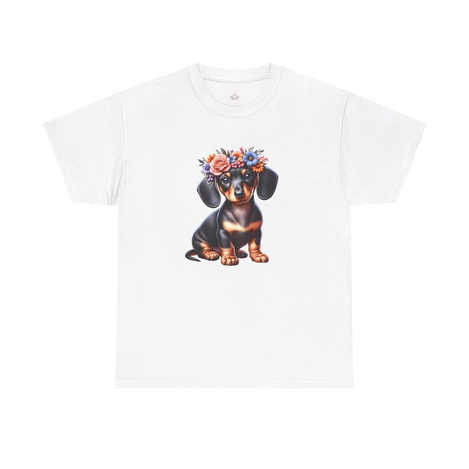 Floral Dachshund Tee, Cute Dog Shirt, Animal Lover Gift, Pet Illustration Tee,