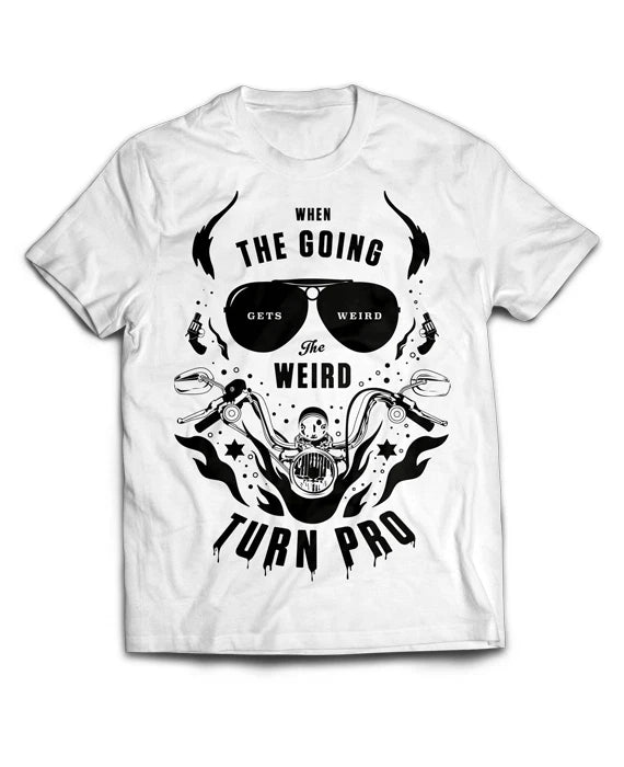 Hunter S Thompson T-Shirt! "The Weird Turn Pro" quote, fear and loathing, gonzo,