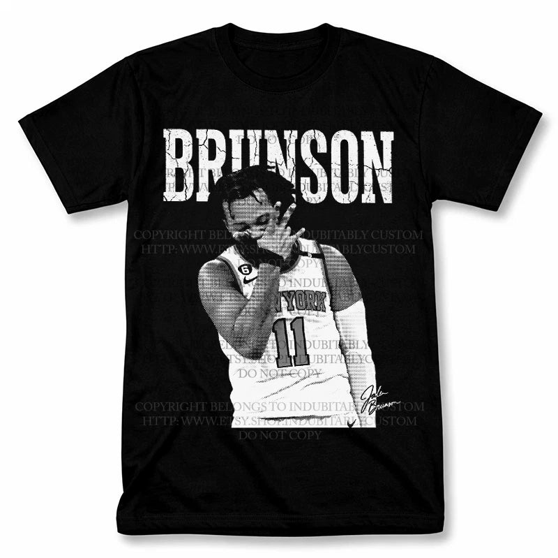 Jalen Brunson Knicks Graphic T Shirt Vintage Style Fan Tee