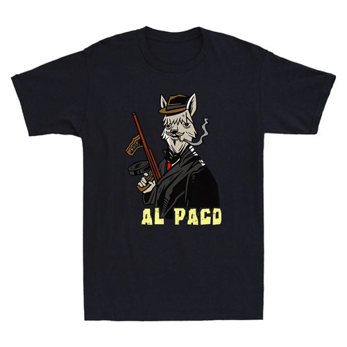 Alpaca Llama Mafia Gangster Al Paco Funny Alpaca Meme Gift Vintage Men's T-Shirt