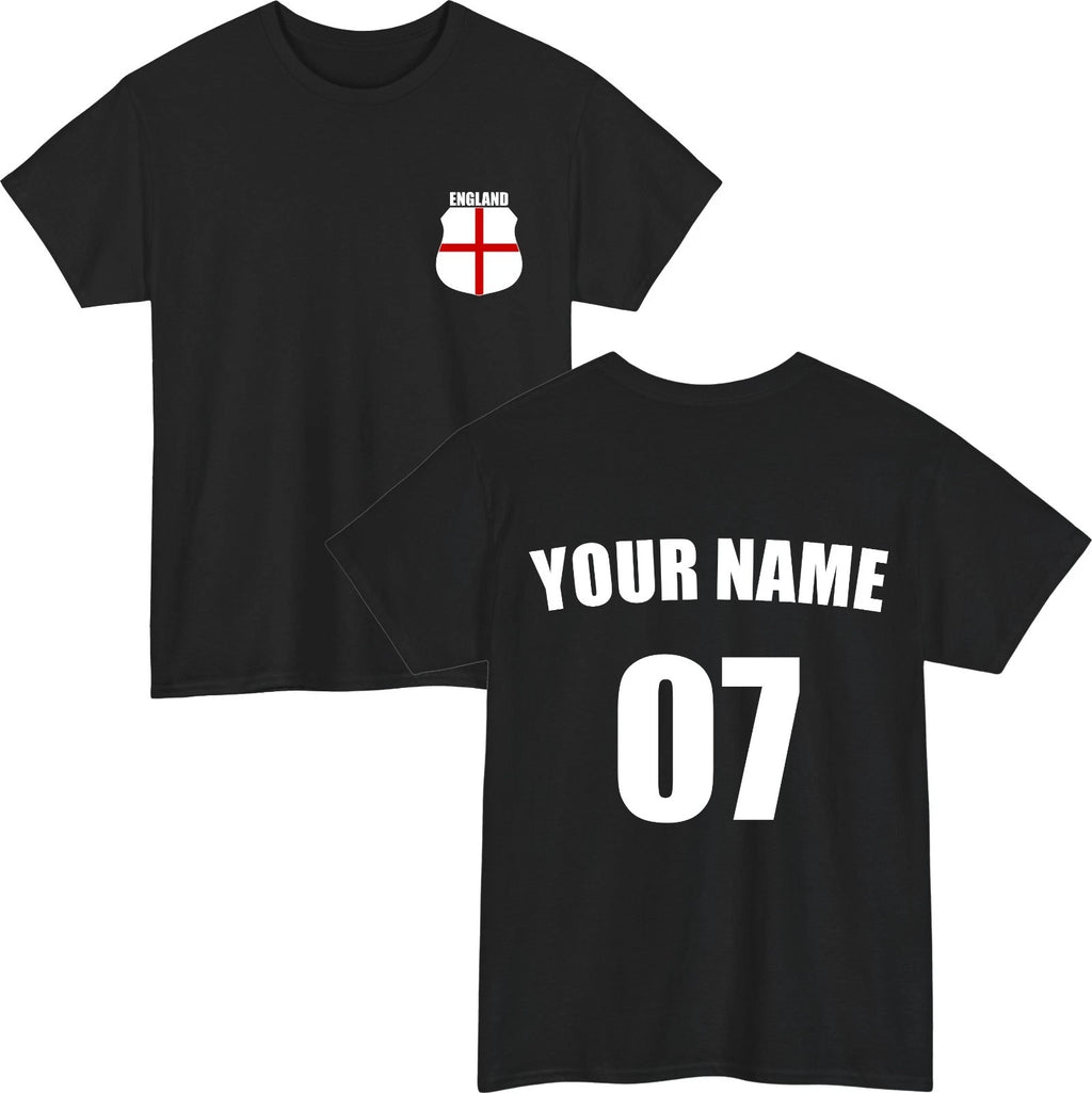 Personalised England Football T-Shirt Custom Name Number Fan Gift Unisex Tee Top