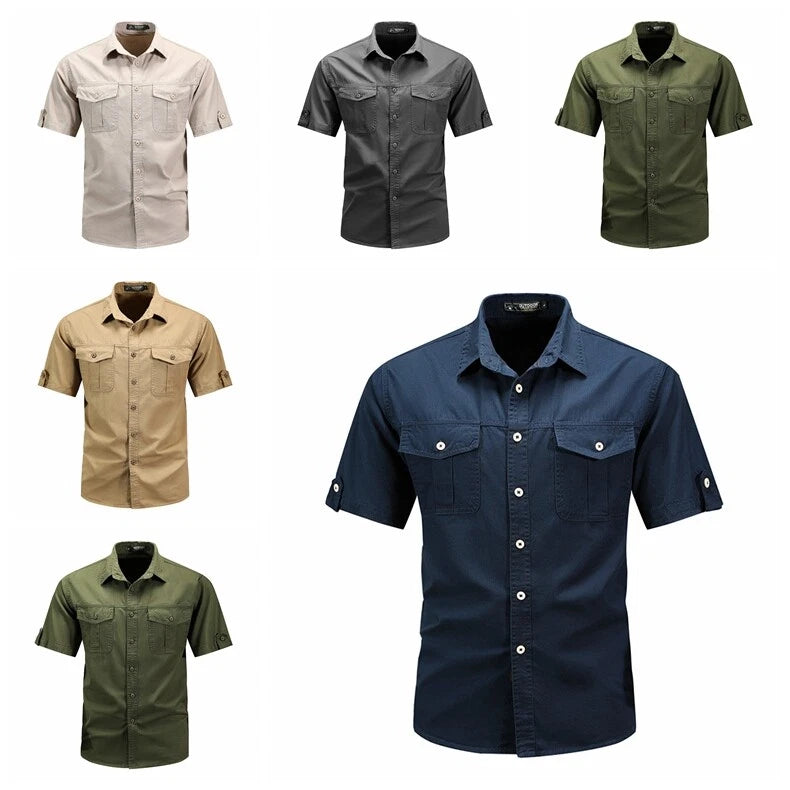 Men's short sleeved summer new loose casual men's shirt jacket