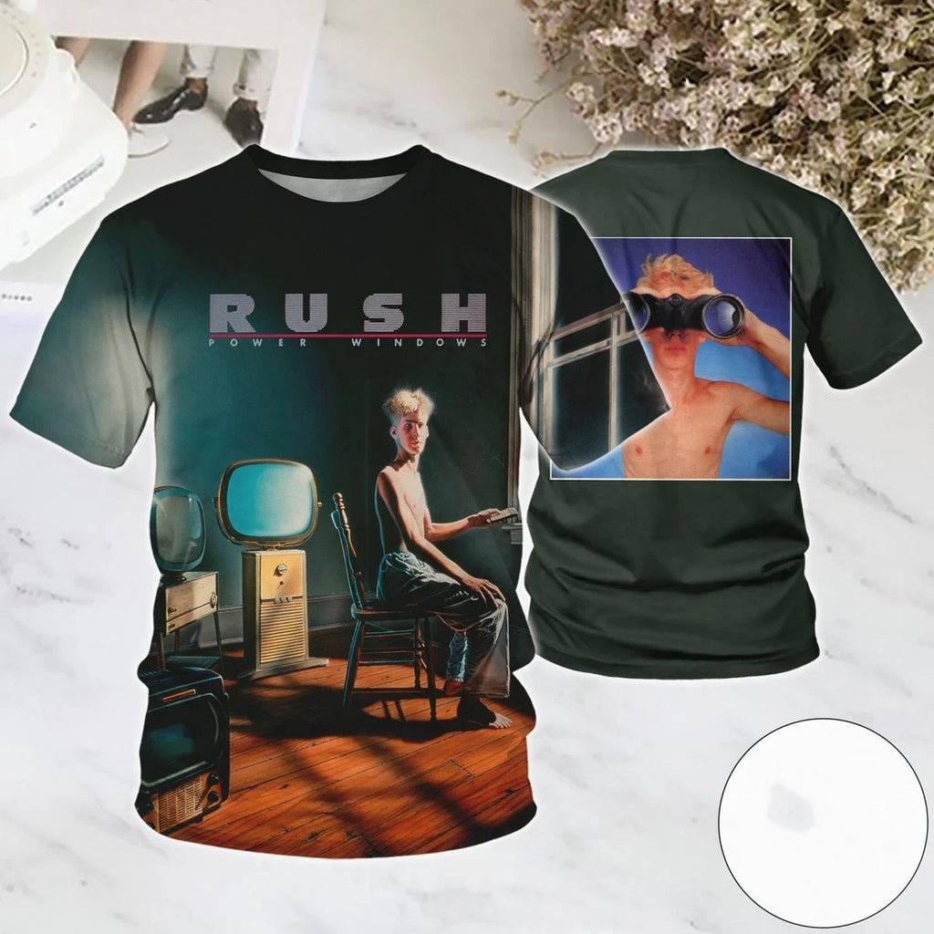 Rush Power Windows Album Cover Unisex Polyester Gift For Fan 3D T-shirt US1356