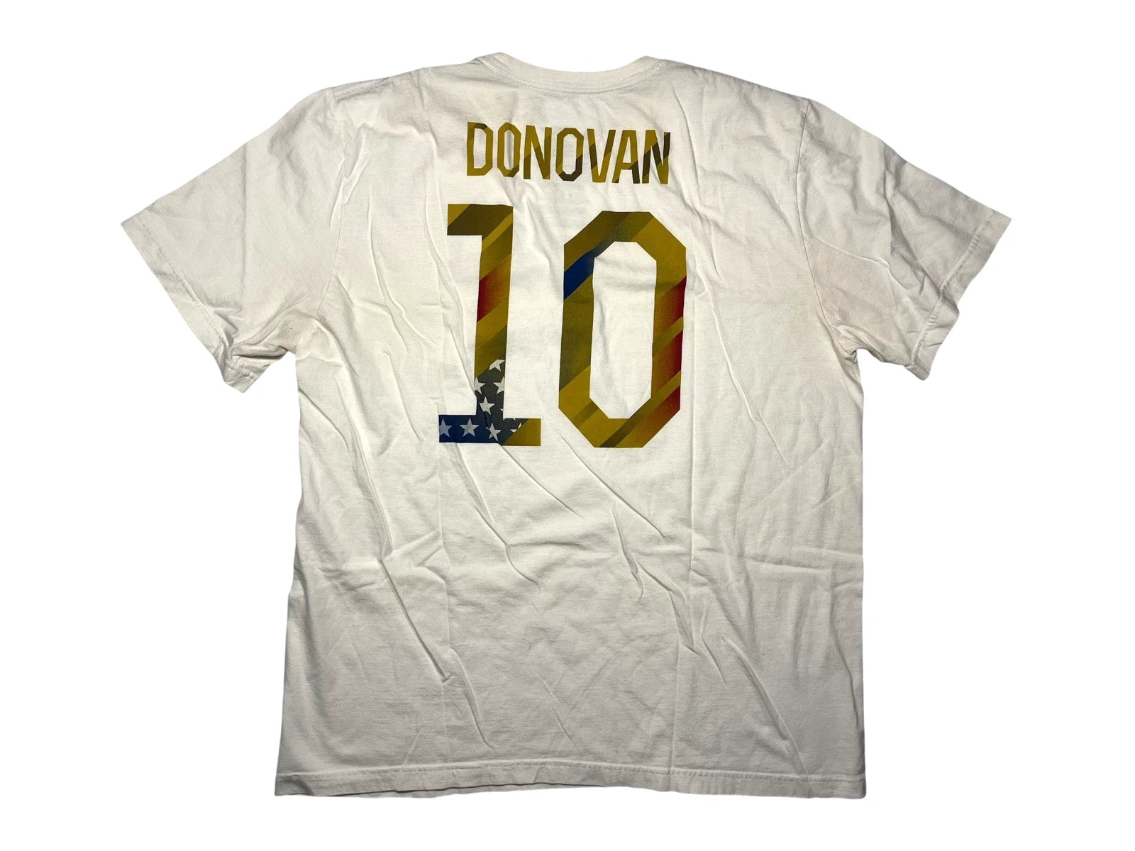 #10 LANDON DONOVON World Cup USMNT US SOCCER T-SHIRT American Flag fan Men's XL