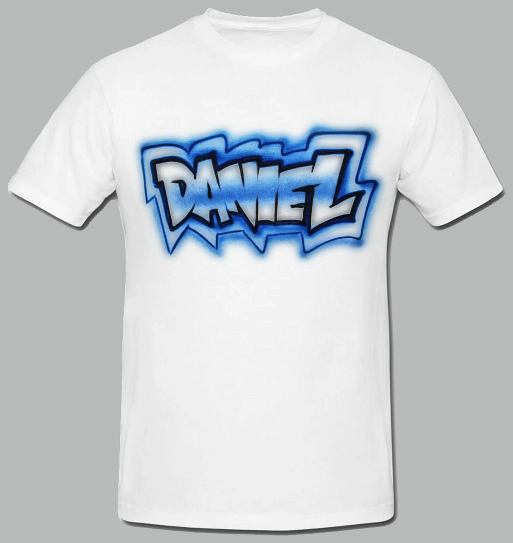 CUSTOM AIRBRUSHED NAME DESIGN WITH OUTLINE BOY  FUN BIRTHDAY