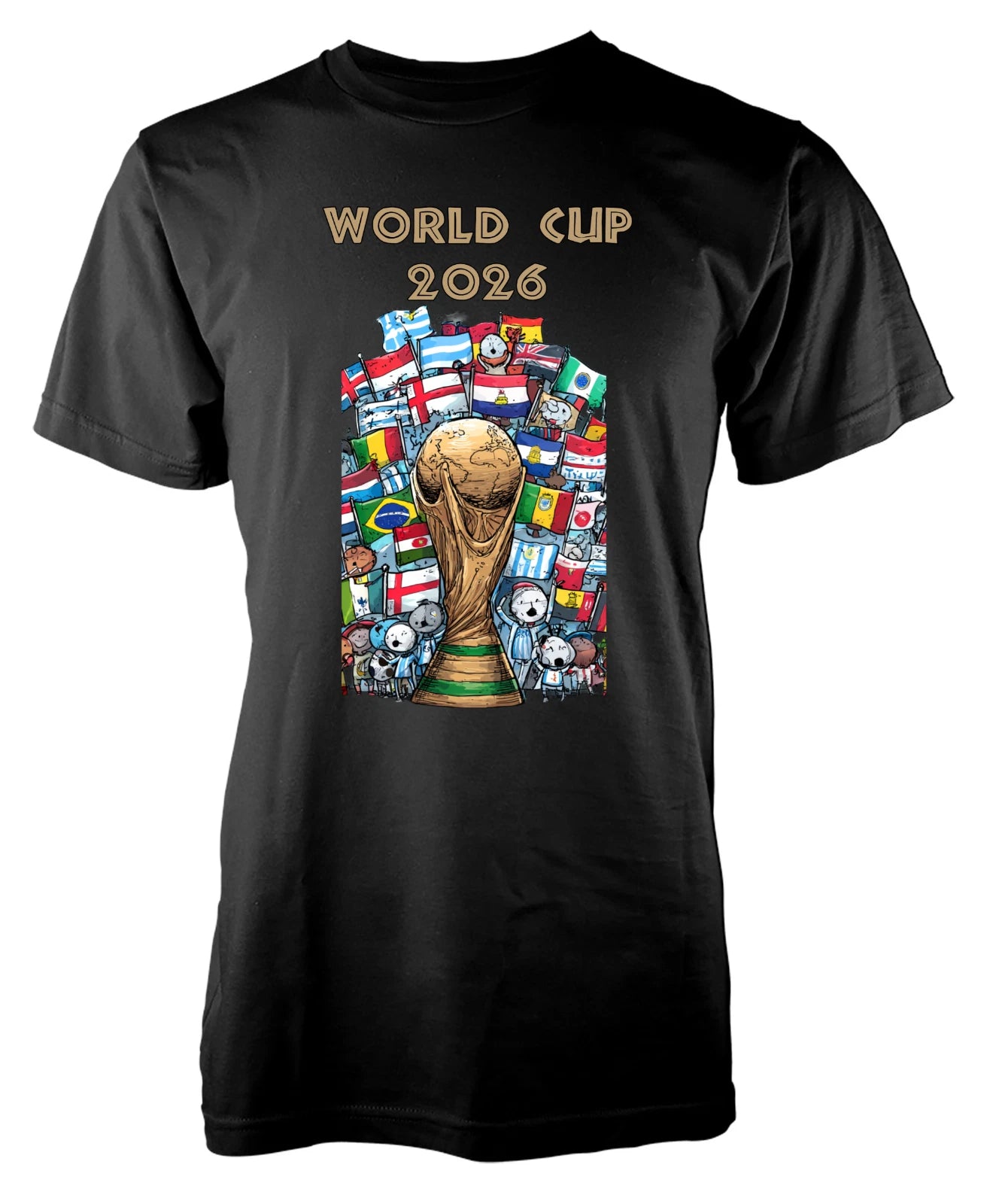 BNWT Personalisation 2026 World Cup Football Trophy Teams Cotton T-Shirt Adult