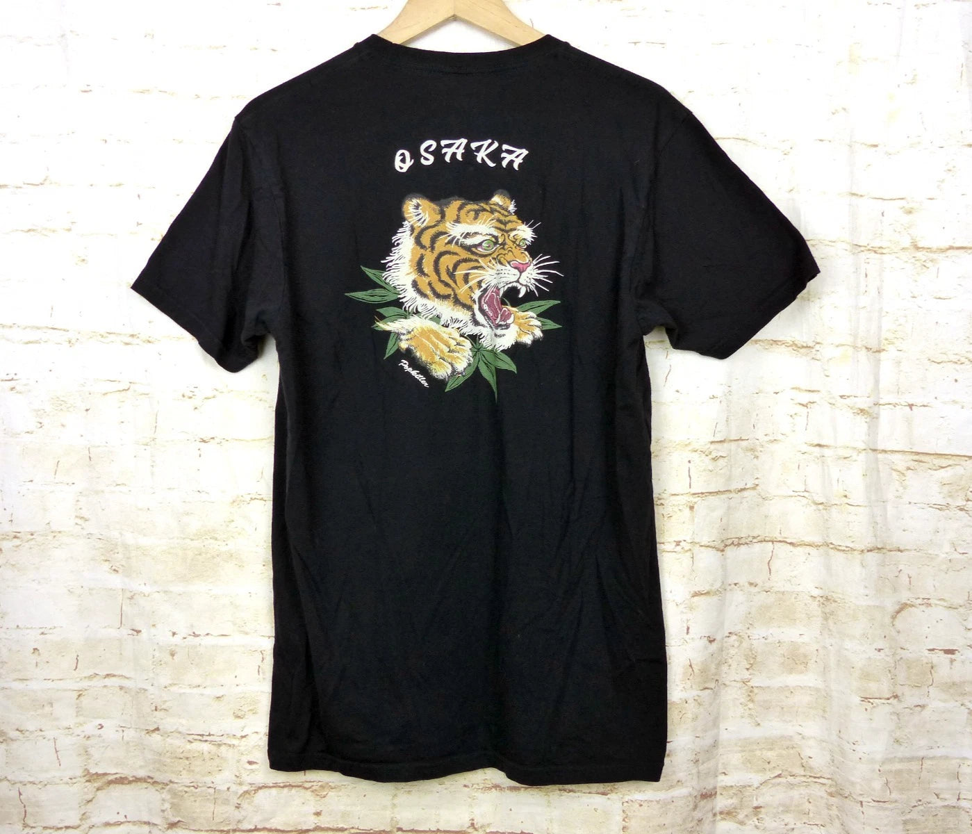 Popkiller Osaka Tiger Graphic T Shirt Mens L Black Japanese Streetwear Grunge