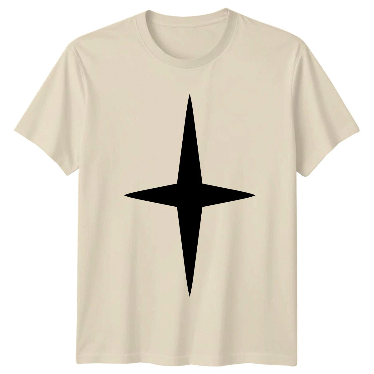 Minimalist Four Point Star Design T-Shirt Compass Star Geometric Birthday Gift